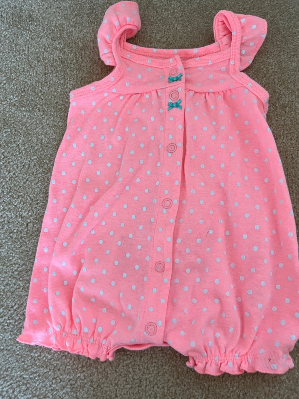 Carter's Pink Polka Dot Sleeveless One-Piece